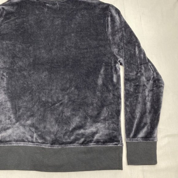 NWT Goodlife Charcoal Black Velour Full Zip Sweat Track Jacket Large Loungewear - Picture 11 of 12